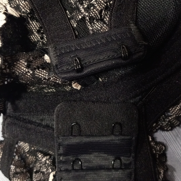 WACOAL Black/Cream Lace Floral Print Bra SZ 36DD - Picture 8 of 8